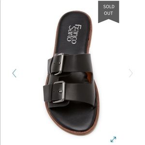 Franco Sarto Karina Leather Buckle Slide Sandal